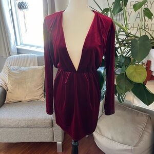 Burgundy Velvet Dress! Sz Med